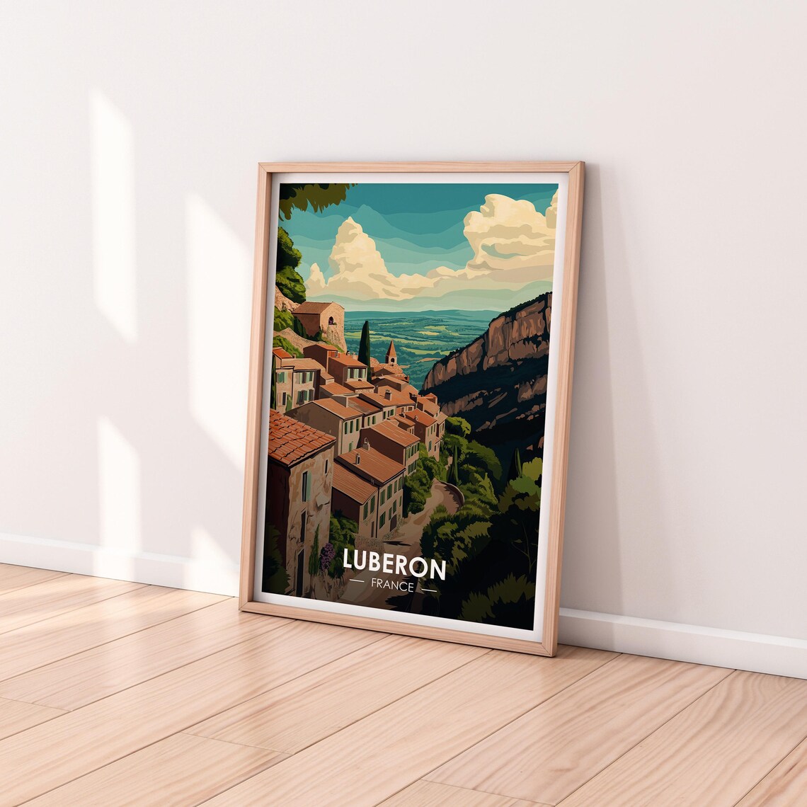 Luberon France Provence Hilltop Town Valley View Vintage Travel Poster - Image 2