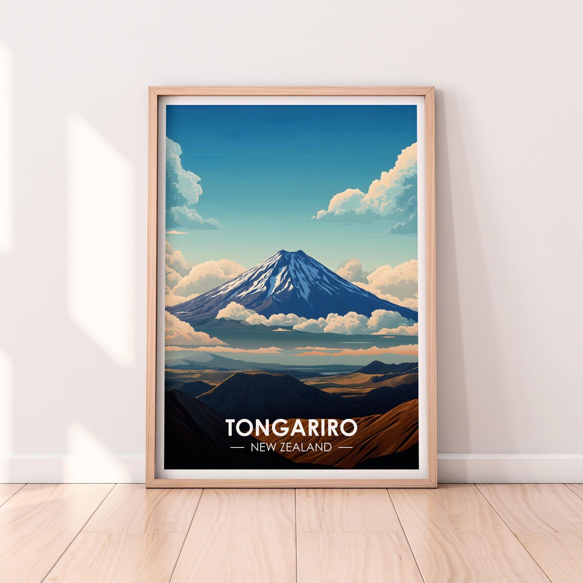 Tongariro New Zealand Snowcapped Volcano Above Clouds Poster