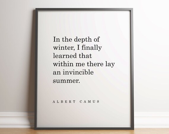 Albert Camus Quote Print Unframed Albert Camus Poster Quote Wall Art Minimalist Typographic Print Motivational Quote Literature