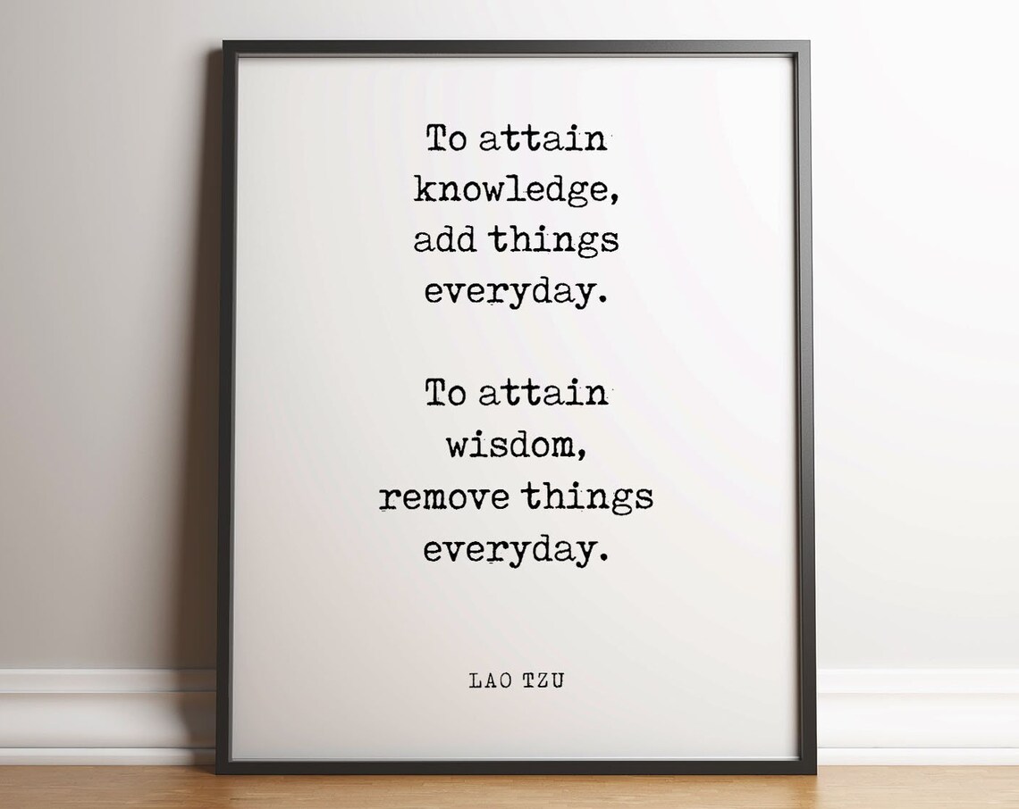 Knowledge And Wisdom Lao Tzu Quote Poster