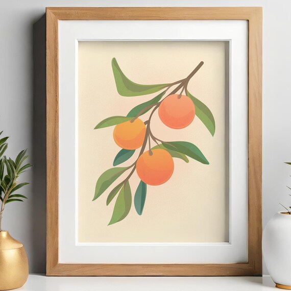 Botanical Orange Summer Art Print