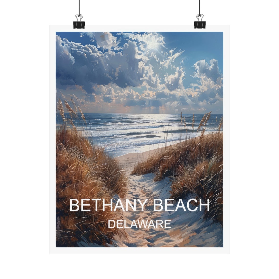Bethany Beach Delaware Dune Path Ocean Waves Coastal Travel Poster - Image 4