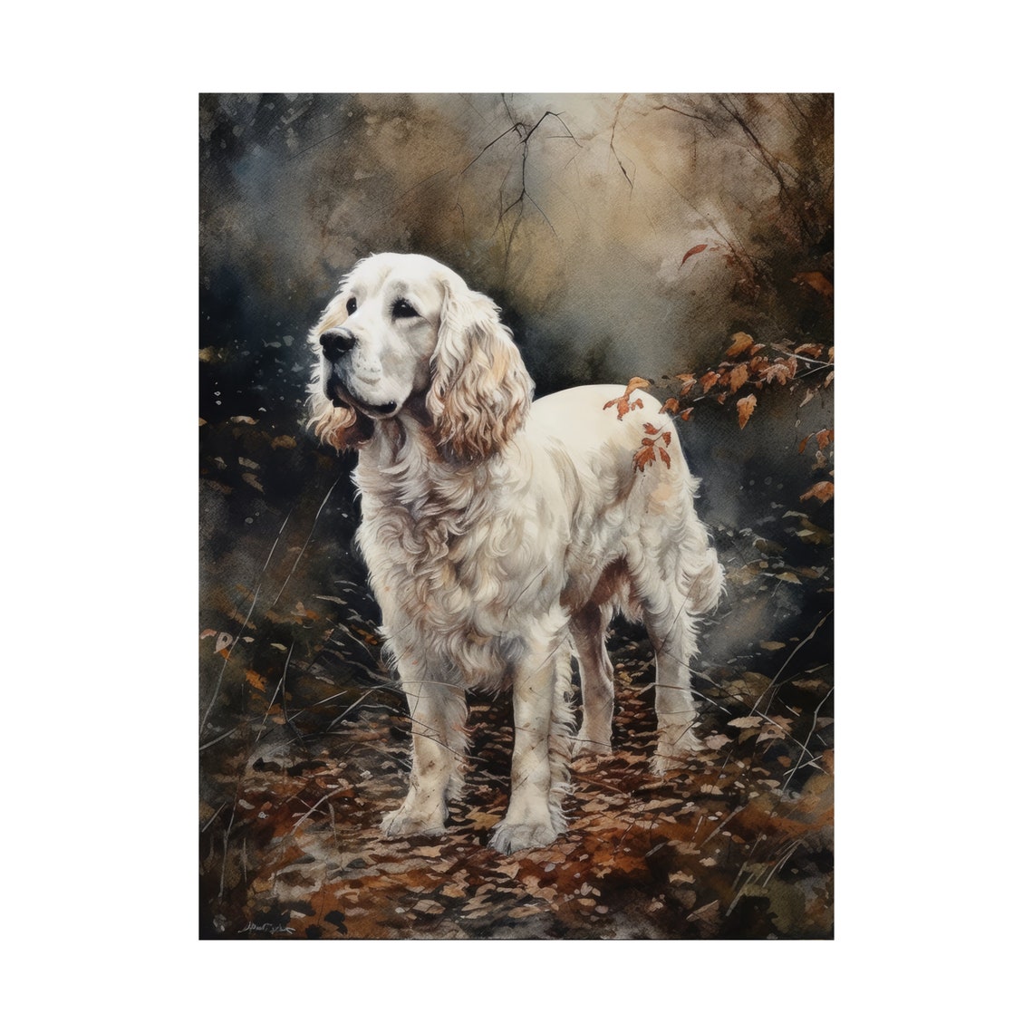 Clumber Spaniel Dog Art Print Dog Wall Art Animal Art Print Animal Art Poster Dog Lover Gift Colorful Animal Wall Art Cool Dog Art - Image 4