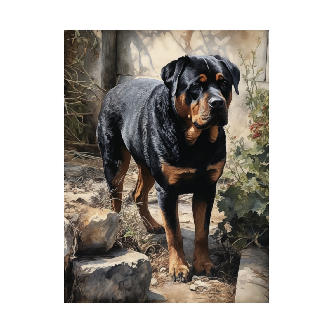 Rottweiler Dog Art Print Dog Wall Art Animal Art Print Animal Art Poster Dog Lover Gift Colorful Animal Wall Art Cool Dog Art - Image 4