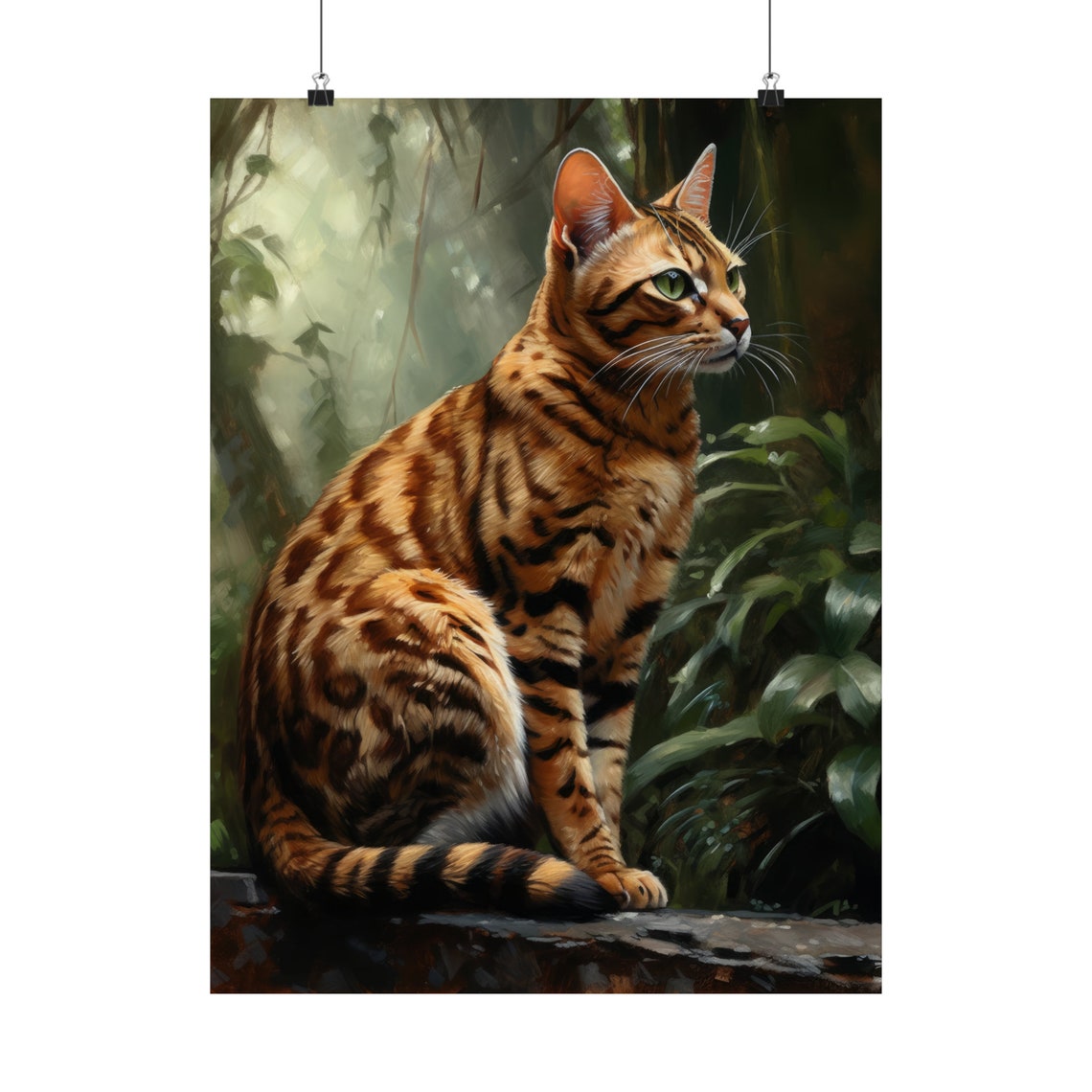 Bengal Cat Rosette Spots Jungle Portrait Exotic Feline Art Poster - Image 5