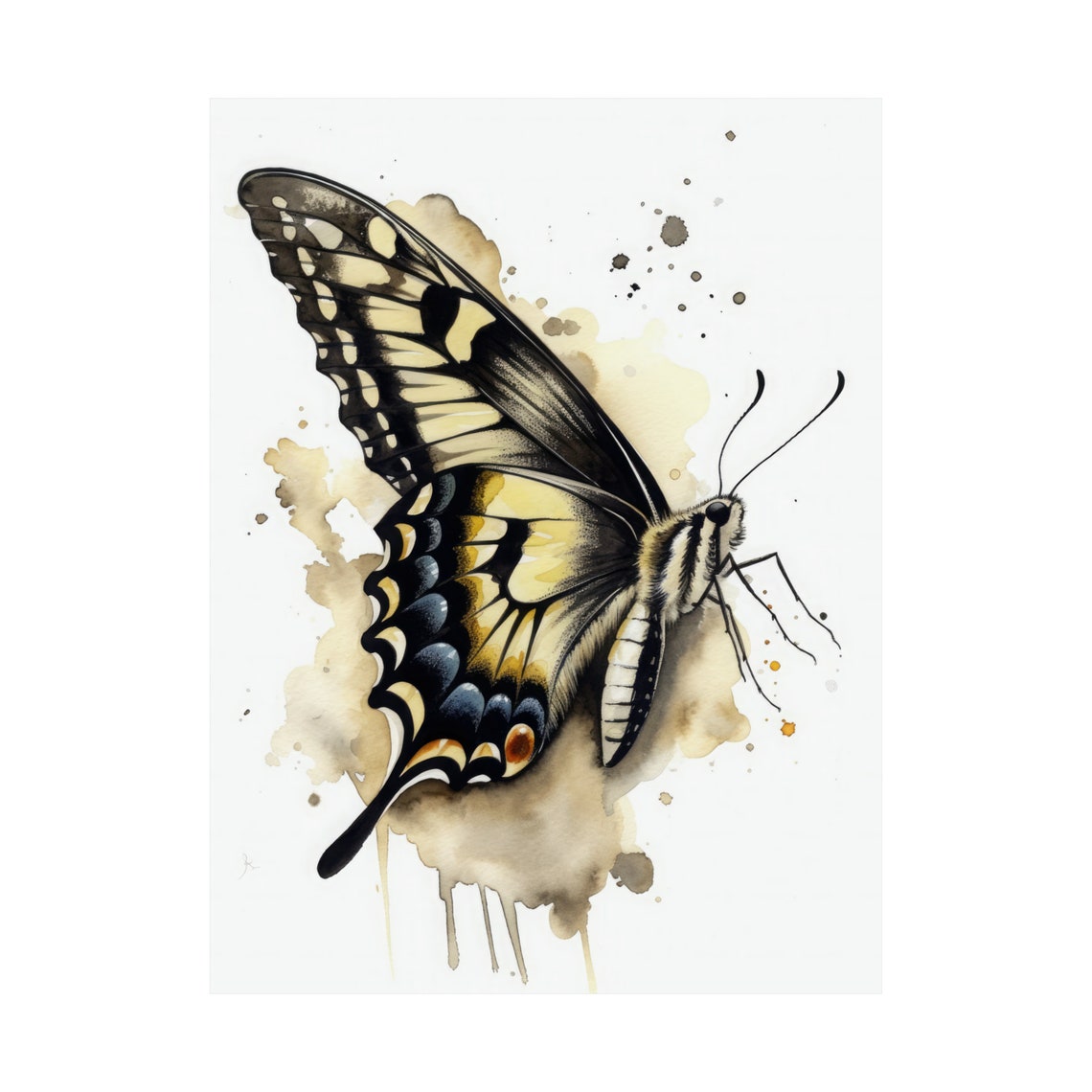 Swallowtail Butterfly Art Print Butterfly Home Decor Watercolor Butterfly Painting Insect Wall Art Nature Lover Butterflies Artwork - Image 4