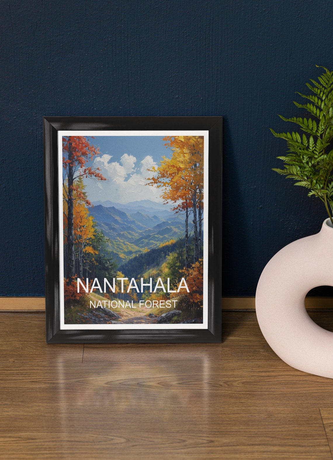 Nantahala National Forest Autumn Valley Fall Foliage Travel Poster