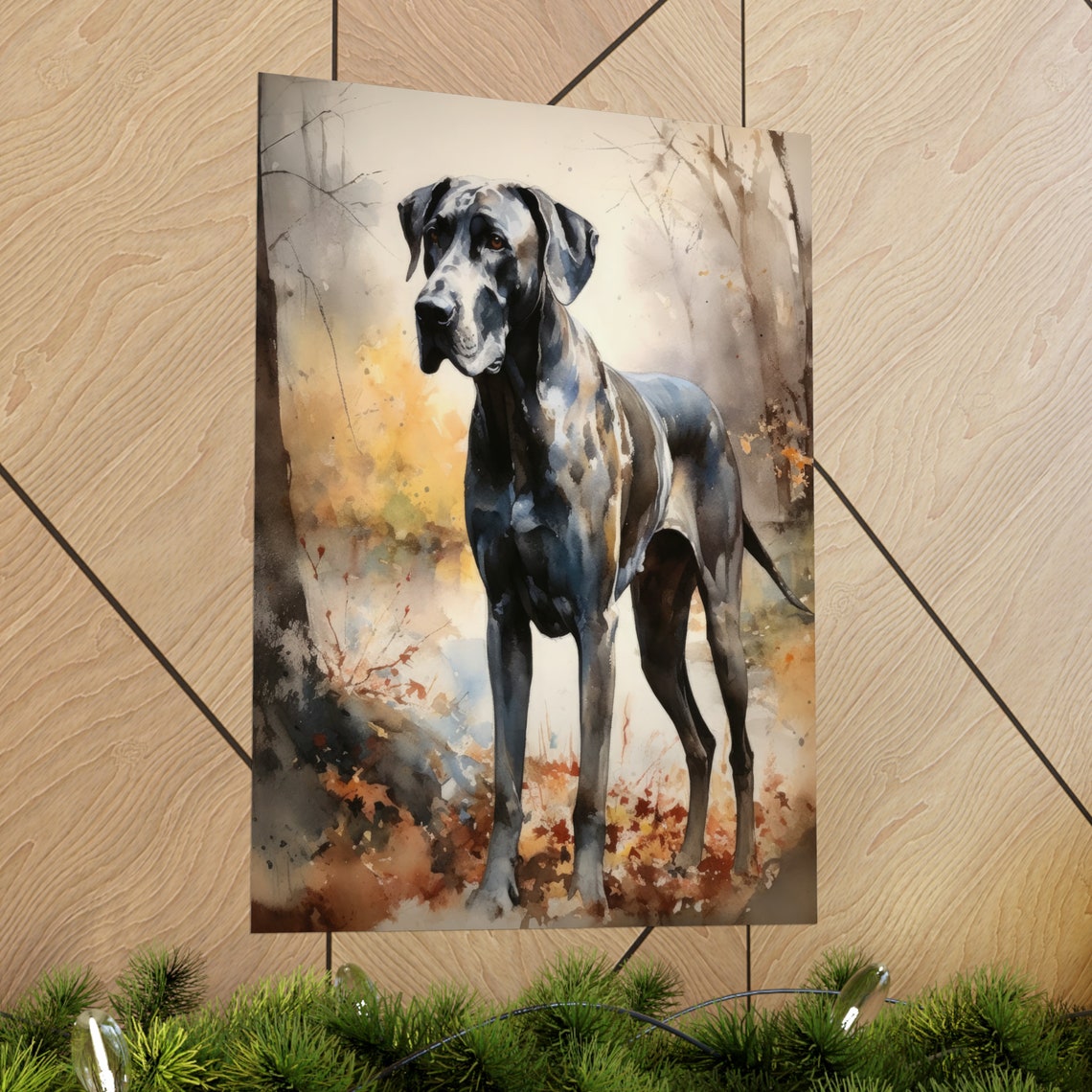 Great Dane Dog Art Print Dog Wall Art Animal Art Print Animal Art Poster Dog Lover Gift Colorful Animal Wall Art Cool Dog Art - Image 2