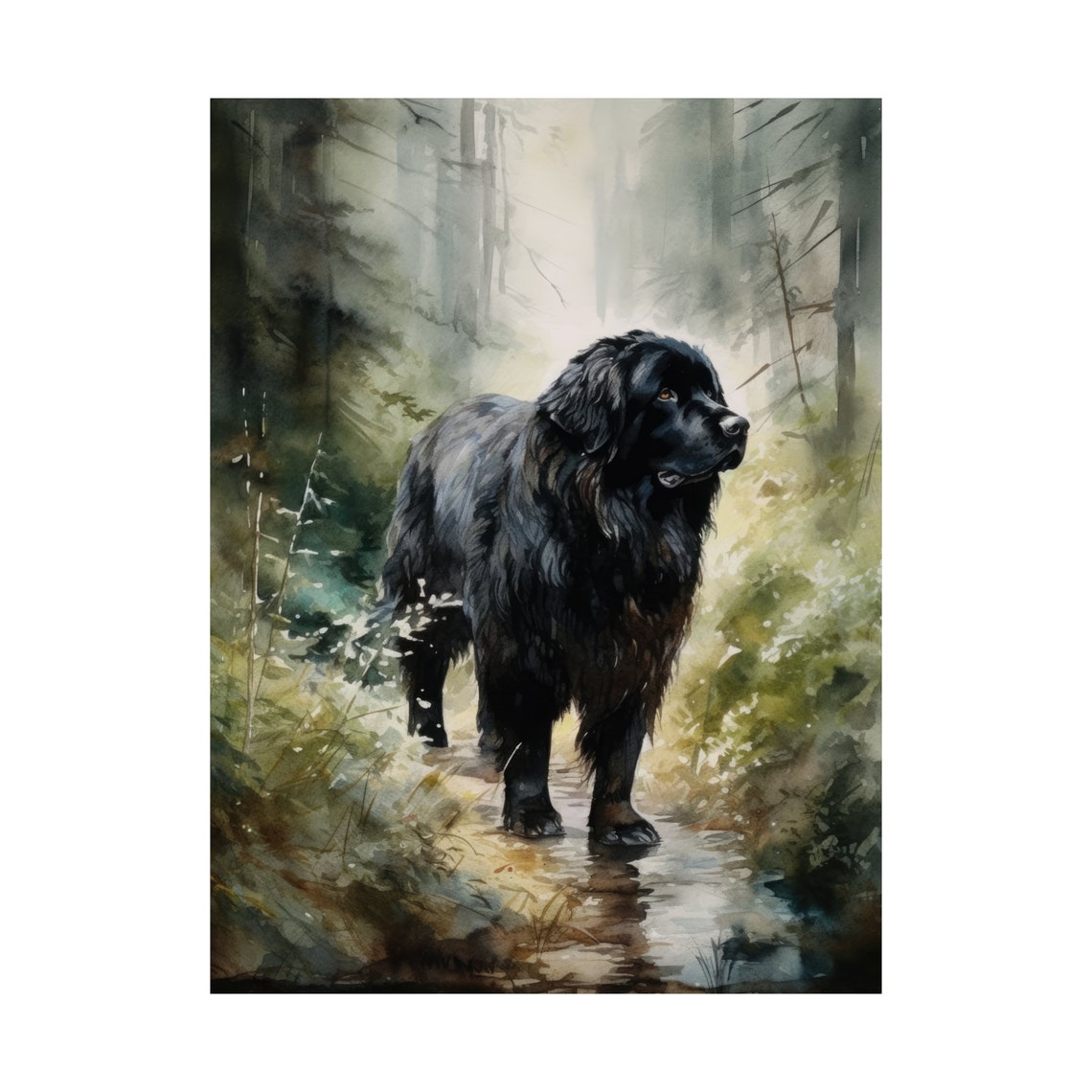 Newfoundland Dog Art Print Dog Wall Art Animal Art Print Animal Art Poster Dog Lover Gift Colorful Animal Wall Art Cool Dog Art - Image 4