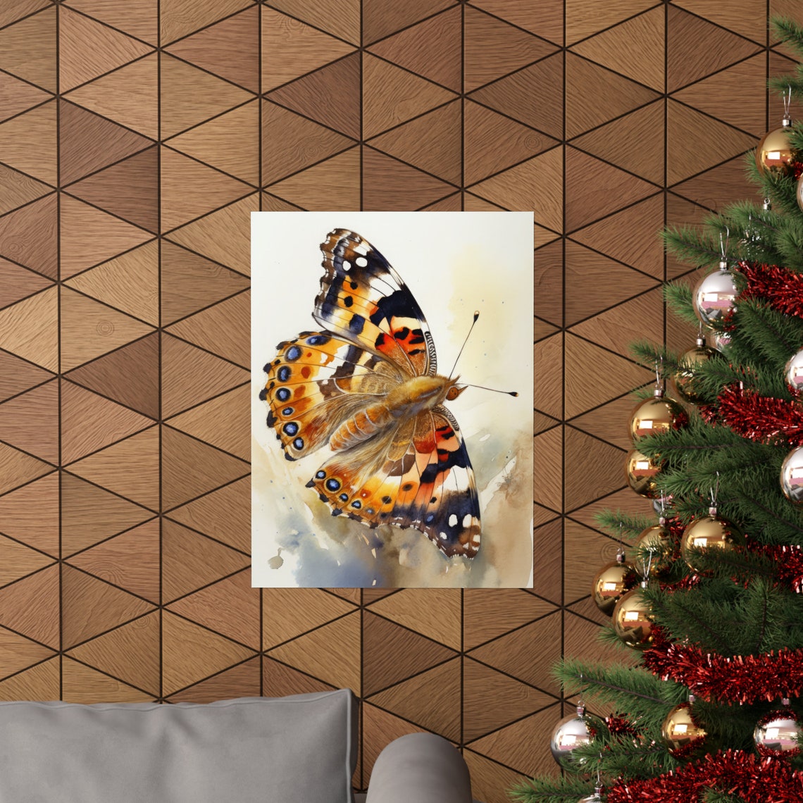 Painted Lady Butterfly Art Print Butterfly Home Dcor Watercolor Butterfly Painting Insect Wall Art Nature Lover Butterflies Artwork - Image 3