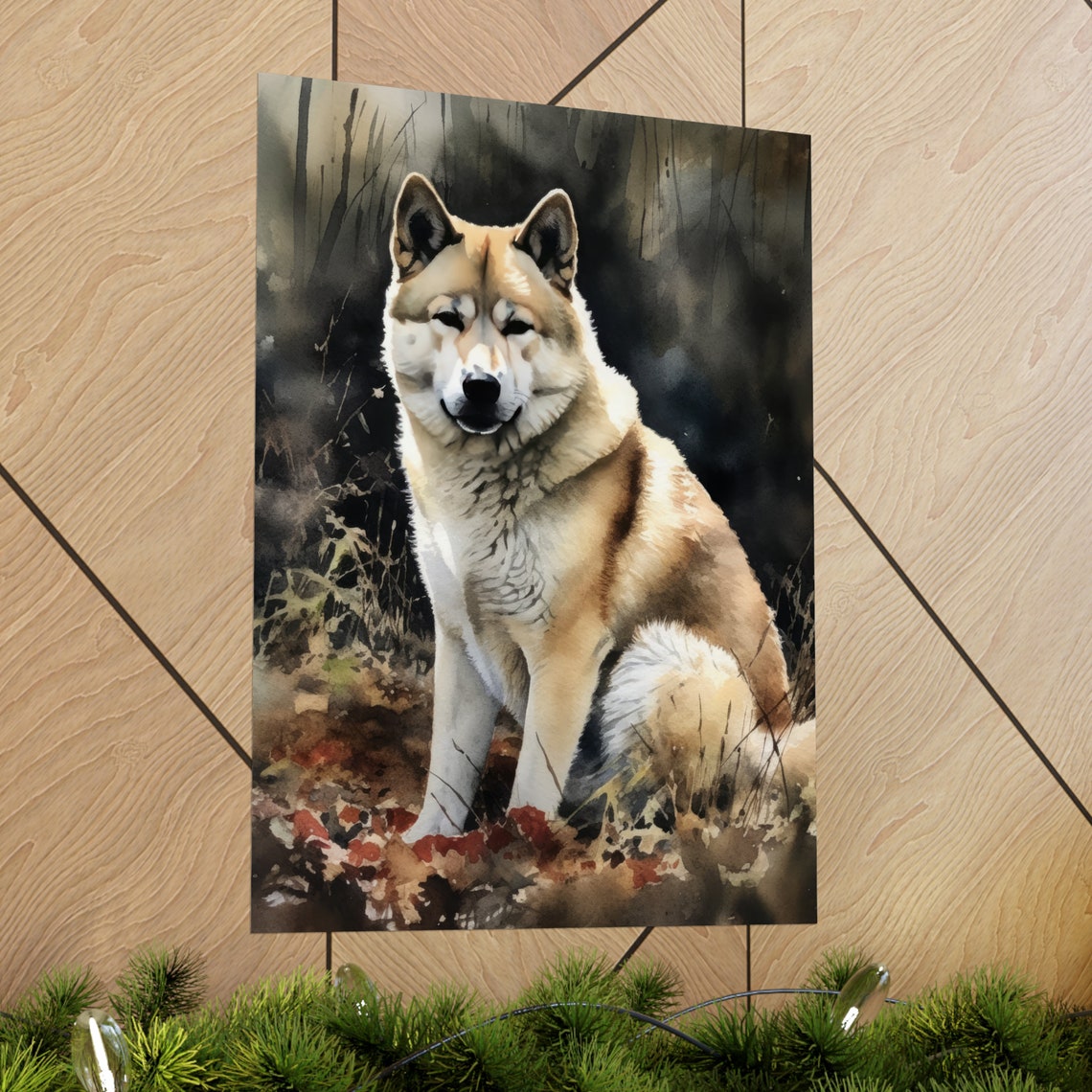 Akita Dog Art Print Dog Wall Art Animal Art Print Animal Art Poster Dog Lover Gift Colorful Animal Wall Art Cool Dog Art - Image 2