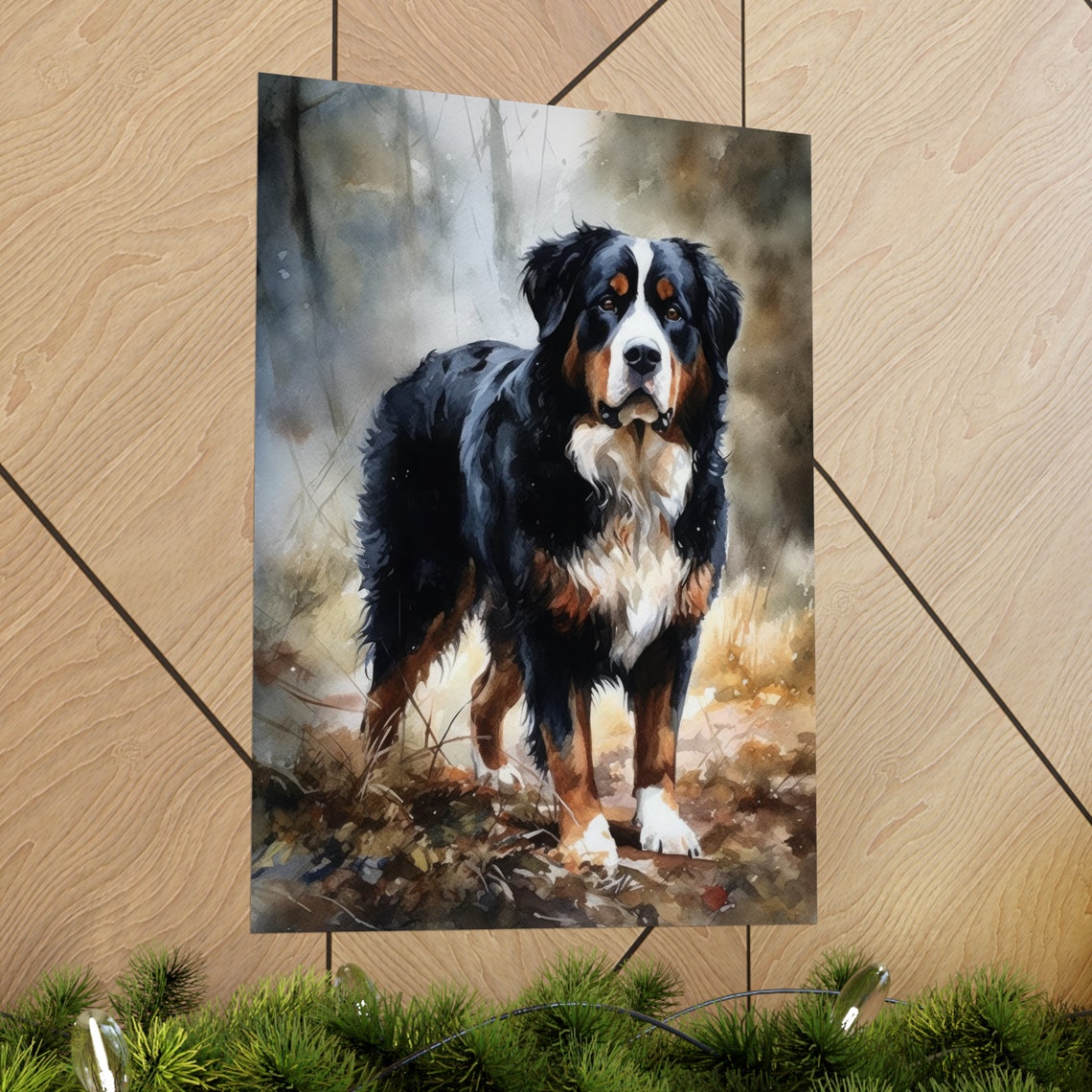 Bernese Mountain Dog Art Print Dog Wall Art Animal Art Print Animal Art Poster Dog Lover Gift Colorful Animal Wall Art Cool Dog Art - Image 2