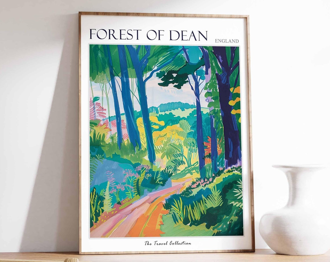 Forest Of Dean Poster England Travel Print Forest Of Dean Travel Art Forest Of Dean Wall Art England Travel Forest Of Dean Home Decor