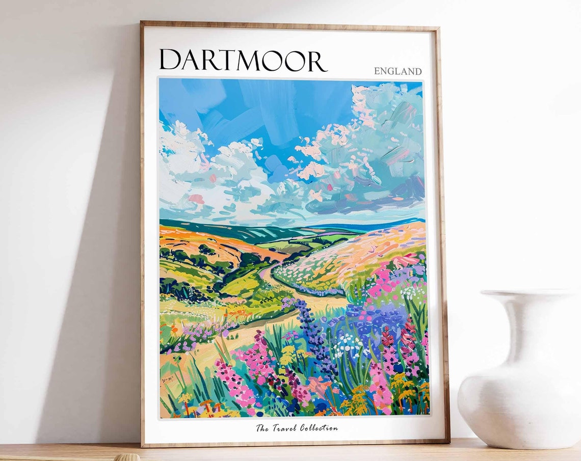 Dartmoor Poster England Travel Print Dartmoor Travel Art Dartmoor Wall Art England Travel Dartmoor Home Decor Dartmoor Travel Gift