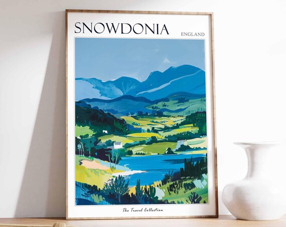 Snowdonia Poster Wales Poster Mountain Poster Uk Travel Poster Uk National Park Wales Gift Snowdonia Print Snowdonia Travel Gift