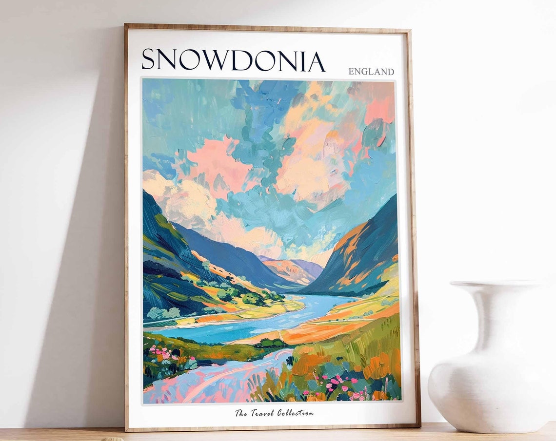 Snowdonia Poster Wales Poster Mountain Poster Uk Travel Poster Uk National Park Wales Gift Snowdonia Print Snowdonia Travel Gift
