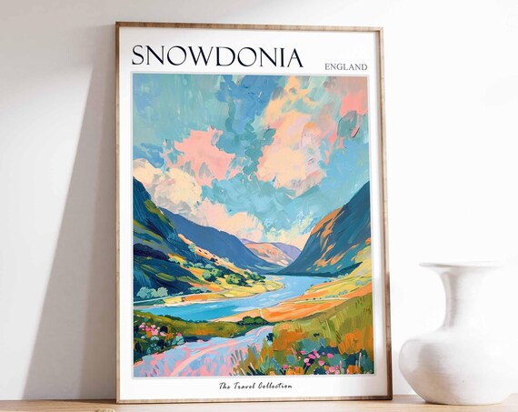 Snowdonia Poster Wales Poster Mountain Poster Uk Travel Poster Uk National Park Wales Gift Snowdonia Print Snowdonia Travel Gift