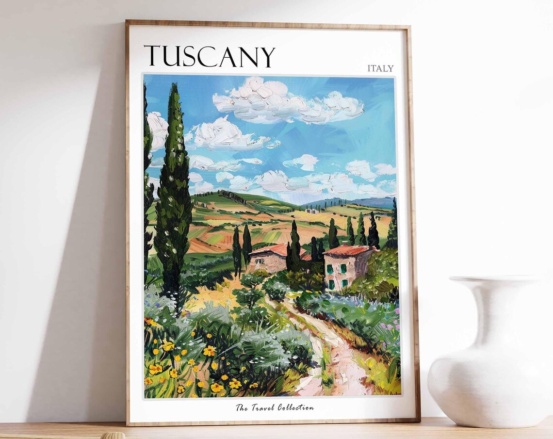Tuscany Travel Print, Italian Travel Poster