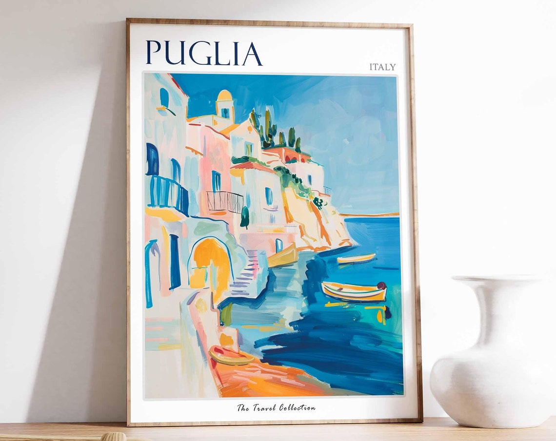 Puglia Poster Puglia Travel Print Italy Wall Art Italian Travel Print Italian Decor Italian Gift Puglia Wall Art