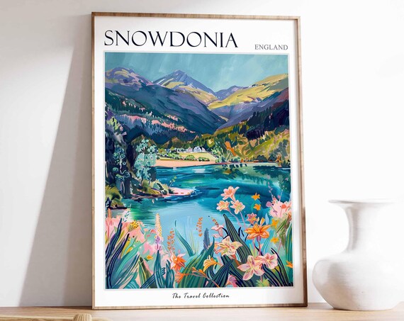 Snowdonia Poster Wales Poster Mountain Poster Uk Travel Poster Uk National Park Wales Gift Snowdonia Print Snowdonia Travel Gift