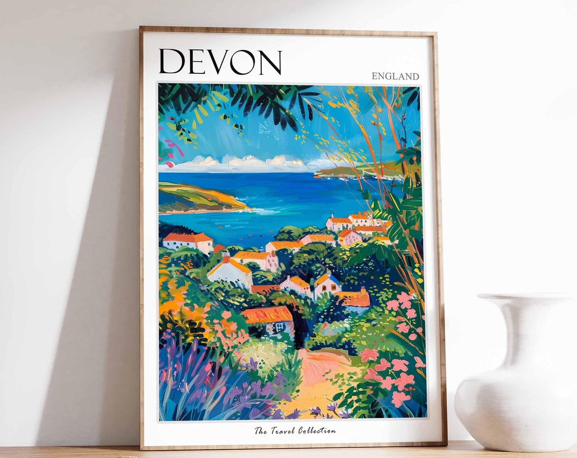 Devon Poster England Travel Print Devon Travel Art Devon Wall Art England Travel Devon Home Decor Devon Travel Gift