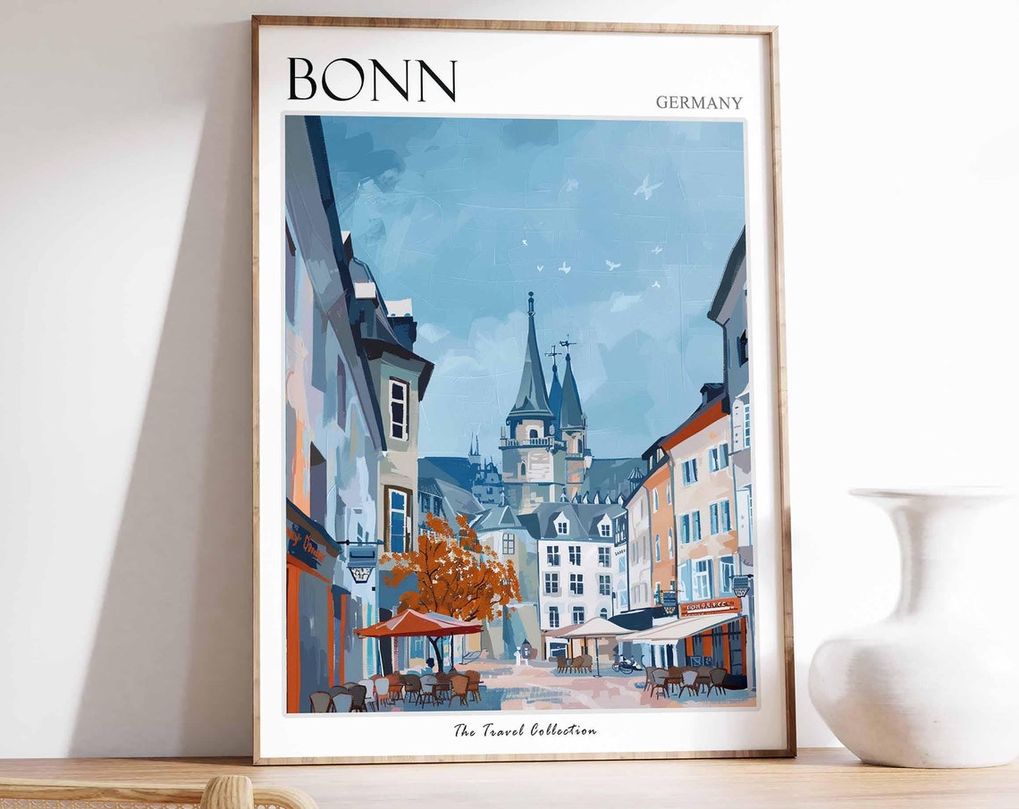 Bonn Poster Germany Travel Print German Decor Europe Travel Poster European Wall Art City Print Bonn Gift Bonn Travel Poster
