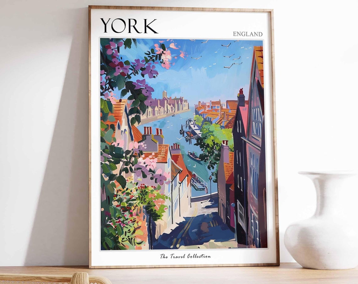York Poster England Travel Print British Decor United Kingdom Travel Poster City Print York Gift York Travel Poster