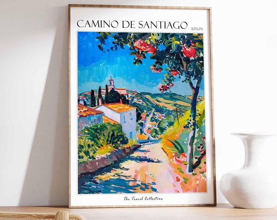 Camino De Santiago Travel Poster, Spain Europe