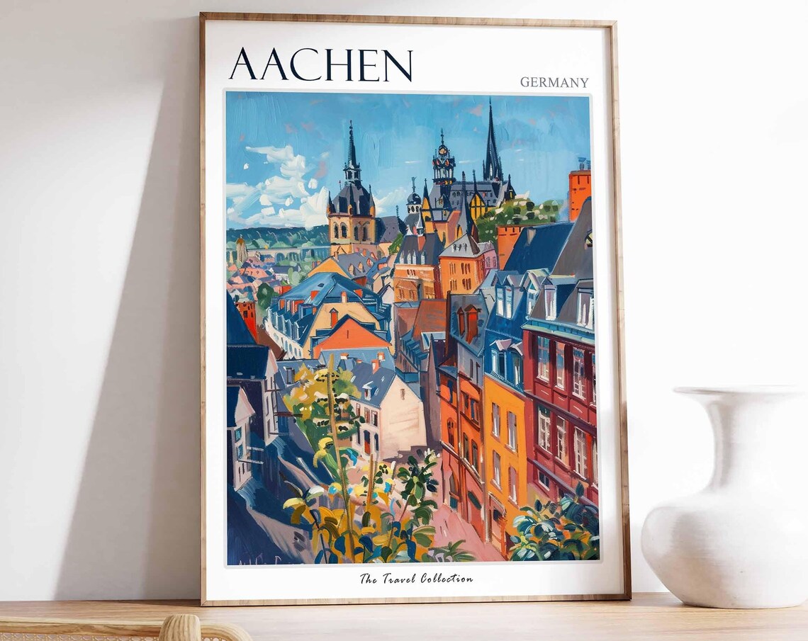 Aachen Poster Germany Travel Print German Decor Europe Travel Poster European Wall Art City Print Aachen Gift Aachen Travel Poster