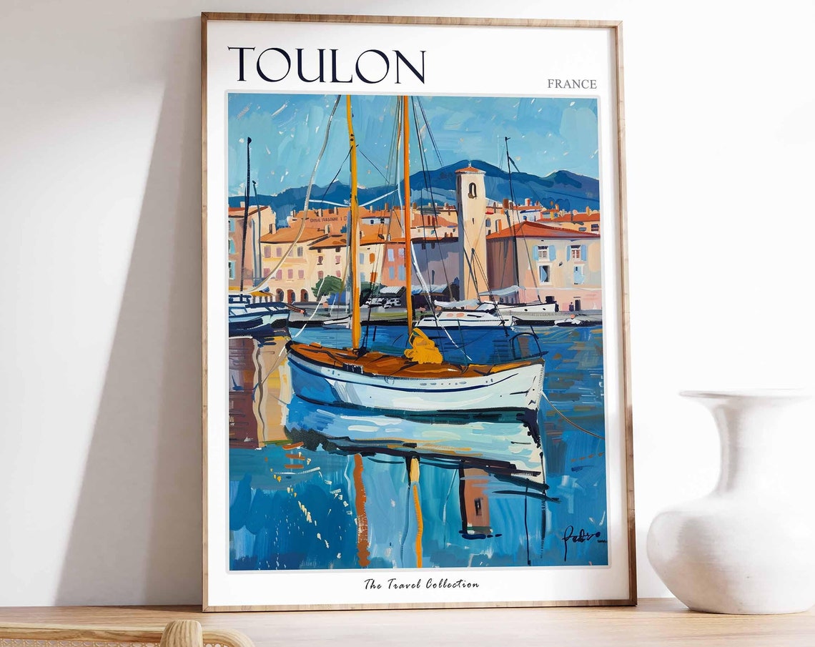 Toulon Poster France Travel Print French Decor Europe Travel Poster European Wall Art City Print Toulon Gift Toulon Travel Poster