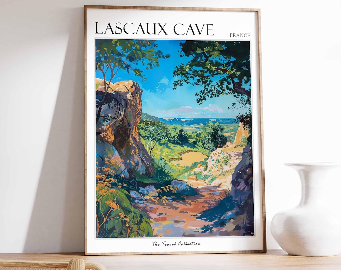 Lascaux Cave Rocky Opening Green Valley Art View France Poster