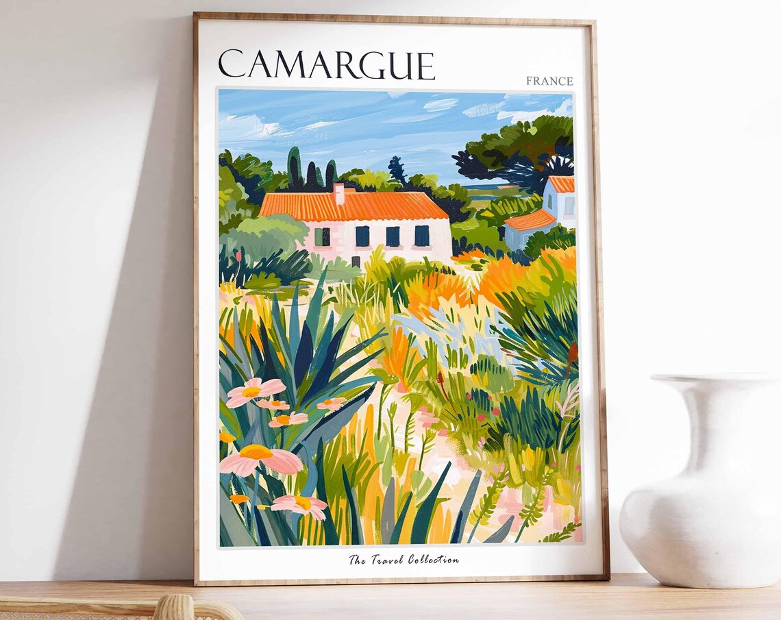 Camargue France Countryside Farmhouse Wildflower Meadow Poster