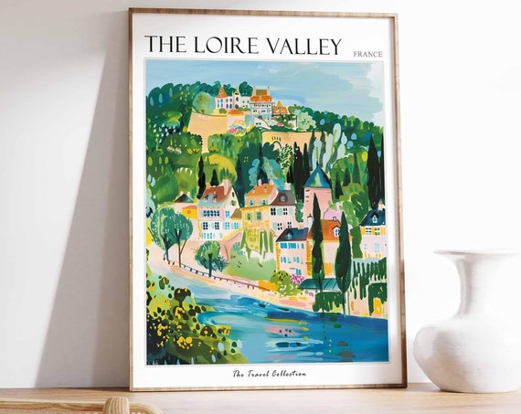 Loire Valley France Travel Poster, European Wall Art