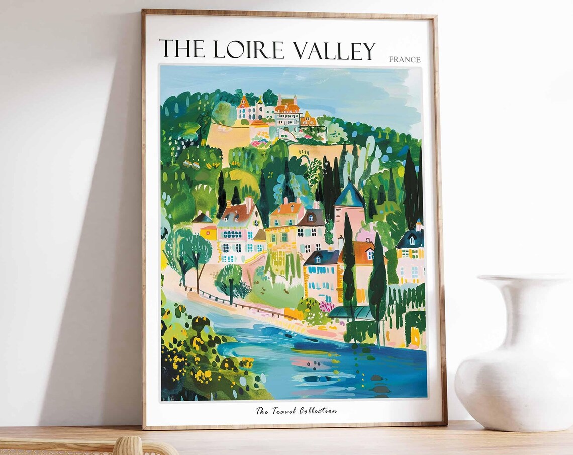 Loire Valley France Travel Poster, European Wall Art
