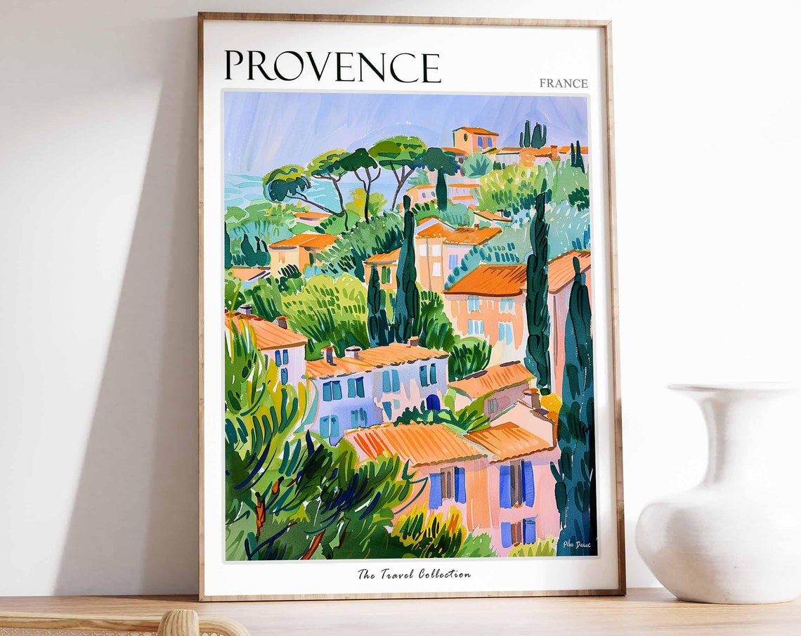 Provence Poster France Travel Print French Decor Europe Travel Poster European Wall Art Provence Gift Provence Travel Poster