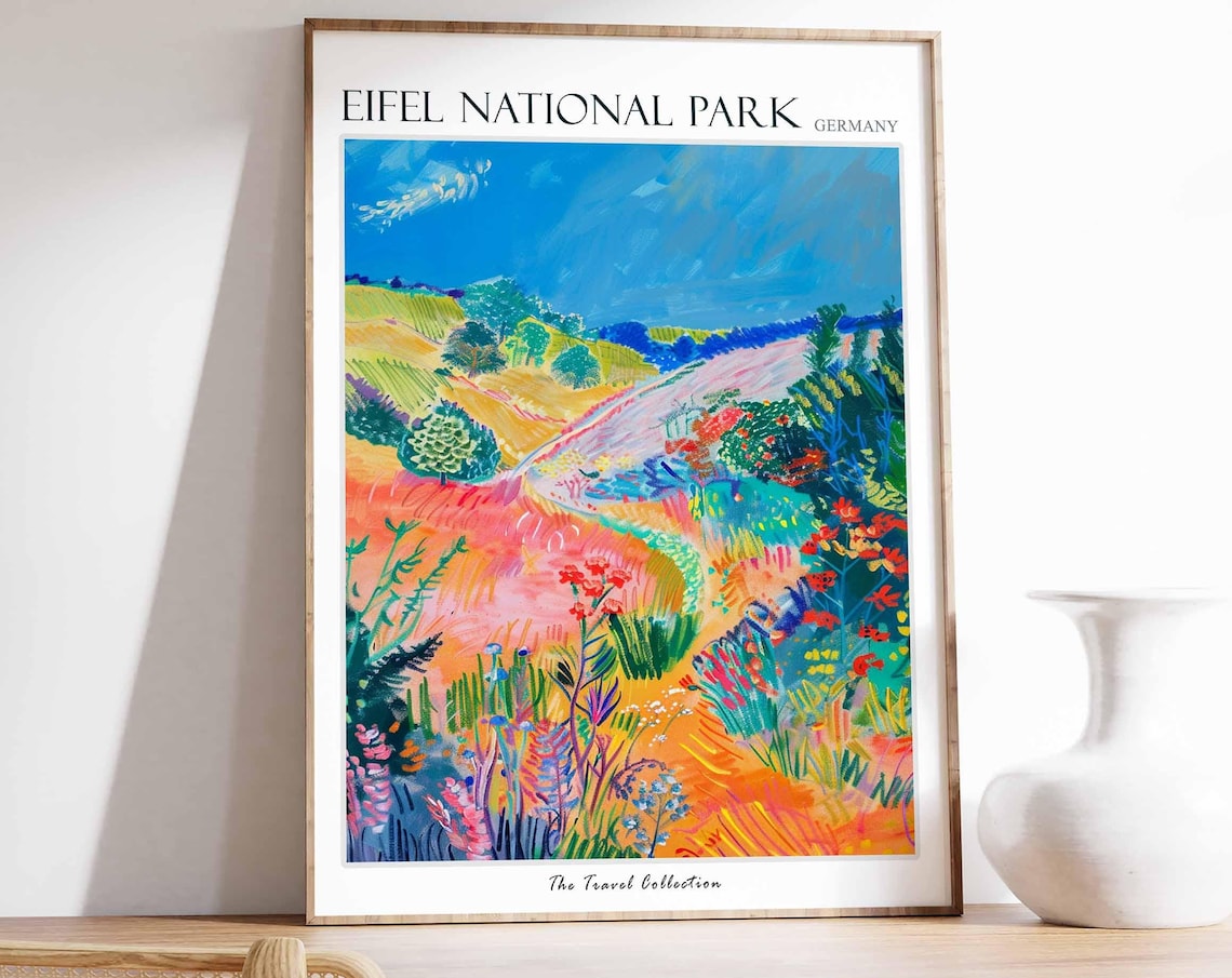 Eifel National Park Germany Sunset Meadow Path Blooms Poster