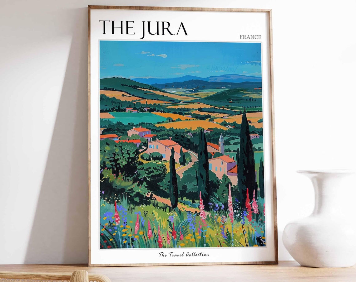 The Jura Poster France Travel Print French Decor Europe Travel Poster European Wall Art Mountain Print The Jura Travel Poster