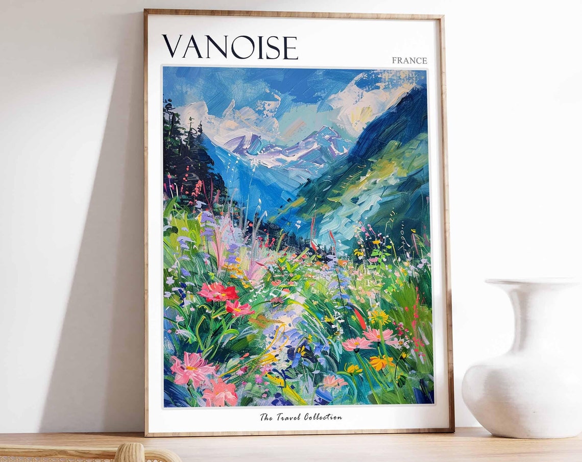 Vanoise Poster France Travel Print French Decor Europe Travel Poster European Wall Art Mountain Print Vanoise Travel Poster