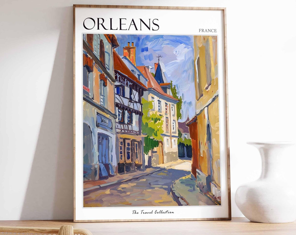 Orlans Poster France Travel Print French Decor Europe Travel Poster European Wall Art City Print Orlans Gift Orlans Travel Poster
