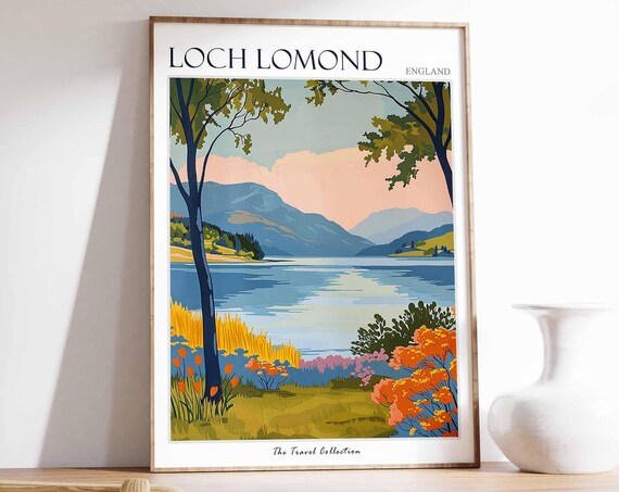 Loch Lomond Poster Mountain Poster England Poster Scottish Highlands Poster Scotland Scenery Home Accents English Countryside