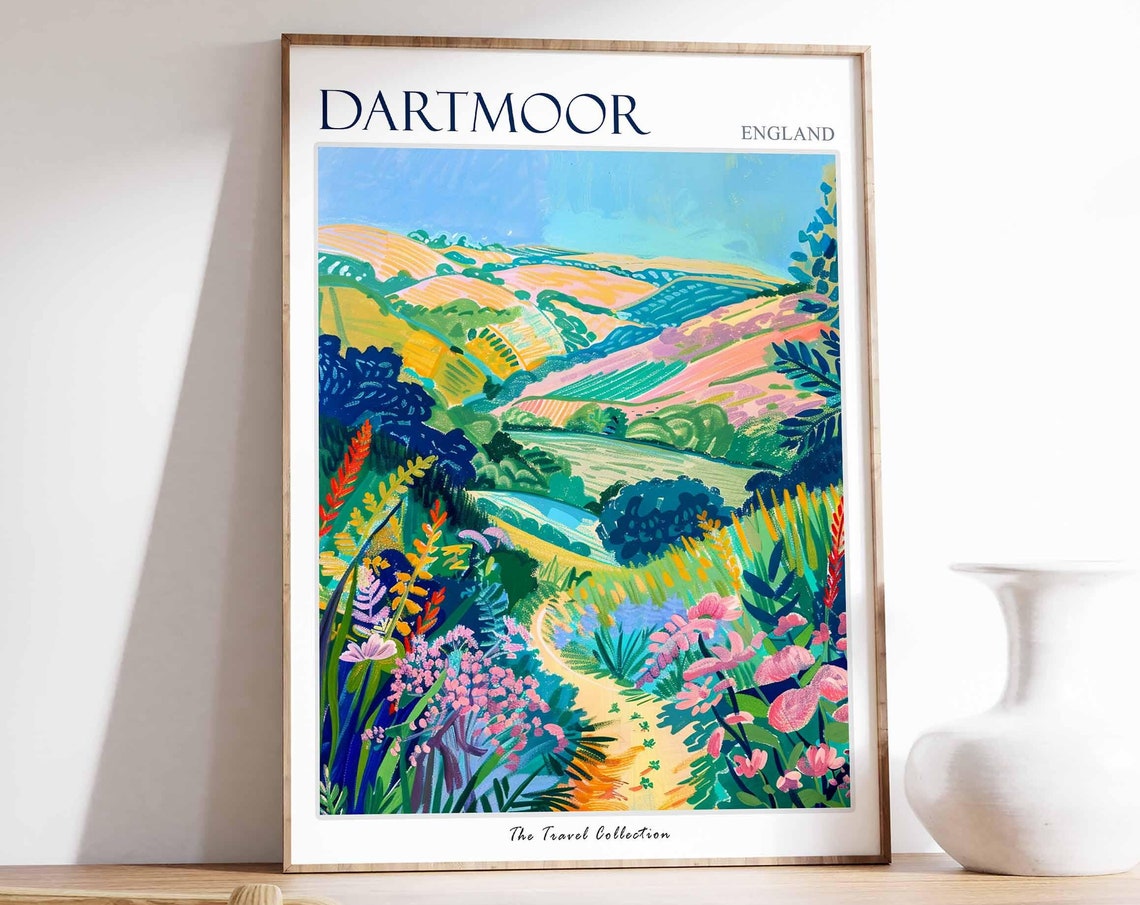 Dartmoor Poster England Travel Print Dartmoor Travel Art Dartmoor Wall Art England Travel Dartmoor Home Decor Dartmoor Travel Gift