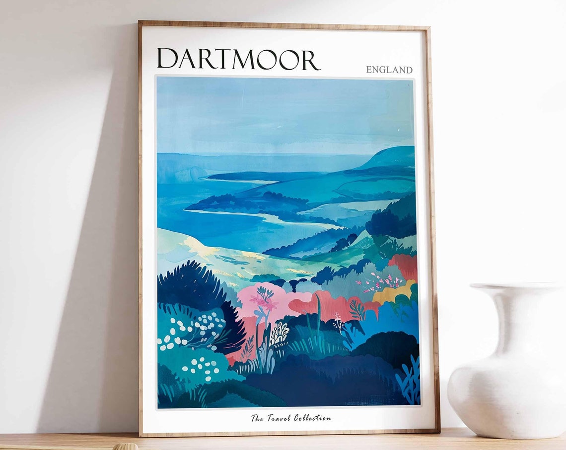Dartmoor Poster England Travel Print Dartmoor Travel Art Dartmoor Wall Art England Travel Dartmoor Home Decor Dartmoor Travel Gift