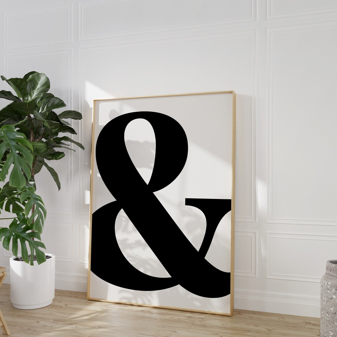 Ampersand Typography Giant Black Symbol Cream Minimalist Poster - Image 2