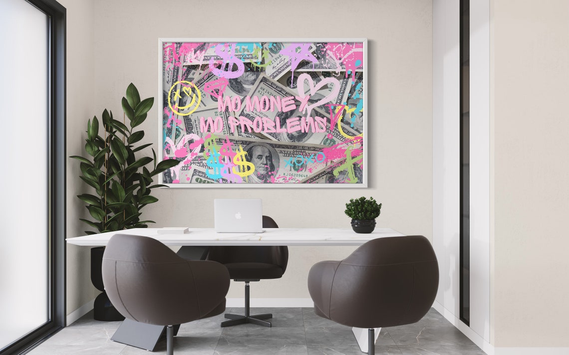 Mo Money Mo Problems Pink Graffiti Dollar Bill Urban Art Poster - Image 2