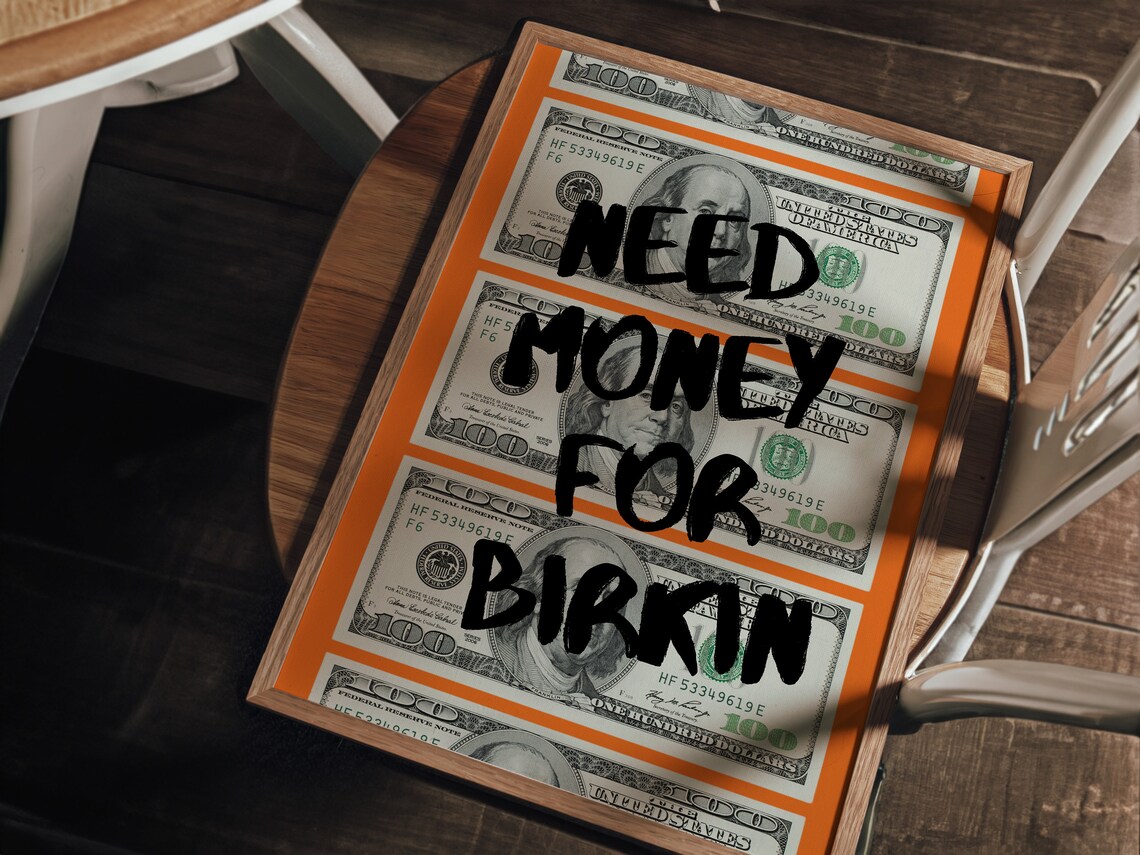 Orange Graffiti Money Poster, Preppy Urban Decor - Image 2