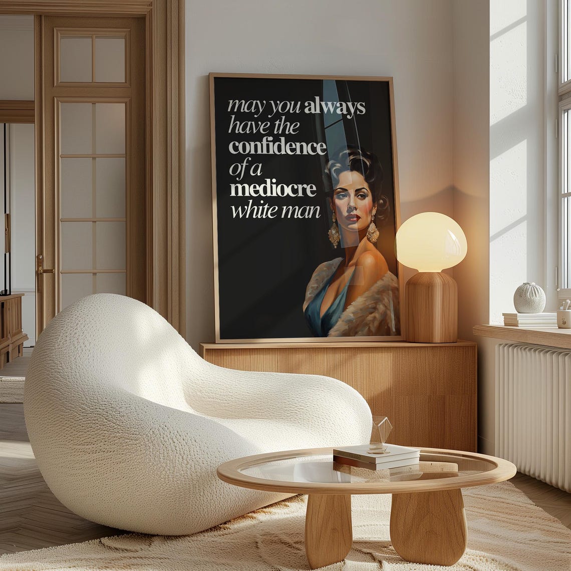 Confidence Of A Mediocre White Man Black Glamorous Woman Funny Poster - Image 4