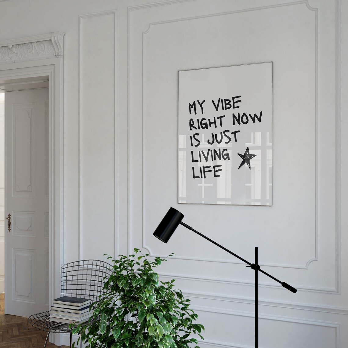 My Vibe Right Now Is Just Living Life Star Typography Poster - Image 2