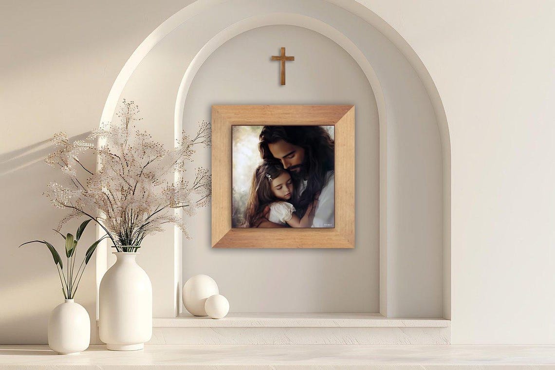 Jesus Holding A Child, Christian Family Faith Art - Image 3