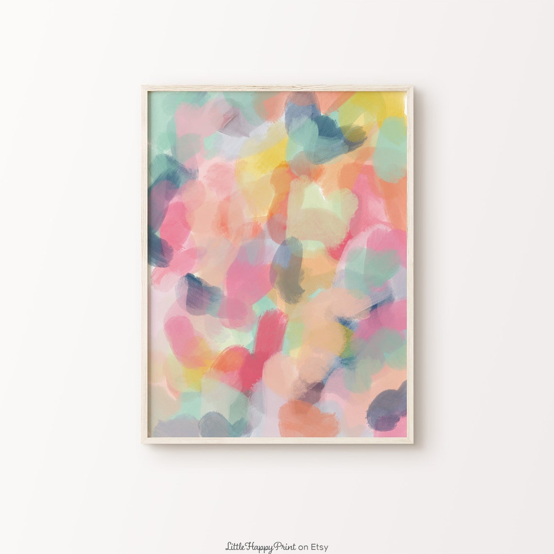 Colorful Pastel Abstract Painting Fun Modern Maximalist Art Poster