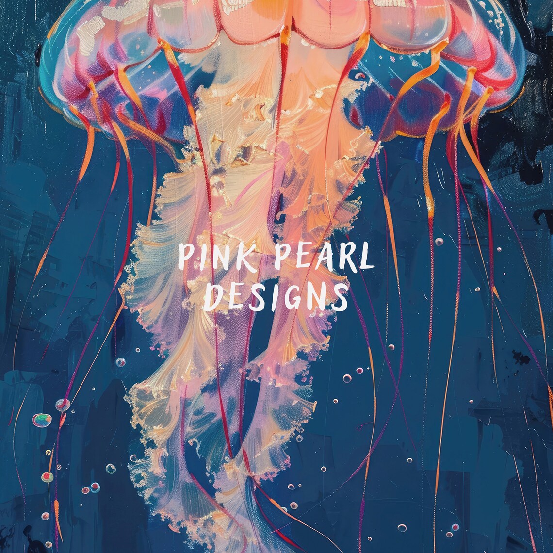 Preppy Jellyfish Vintage Ocean Art Print - Image 6